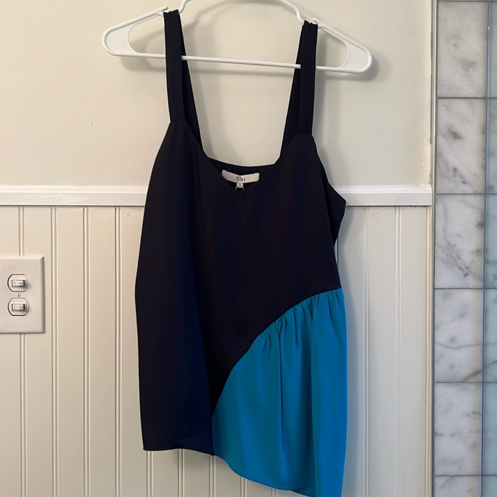 NWT Tibi Colorblock Navy Top (Size 4)